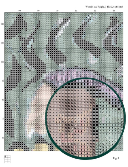 Woman in a Purple Coat Cross Stitch Kit