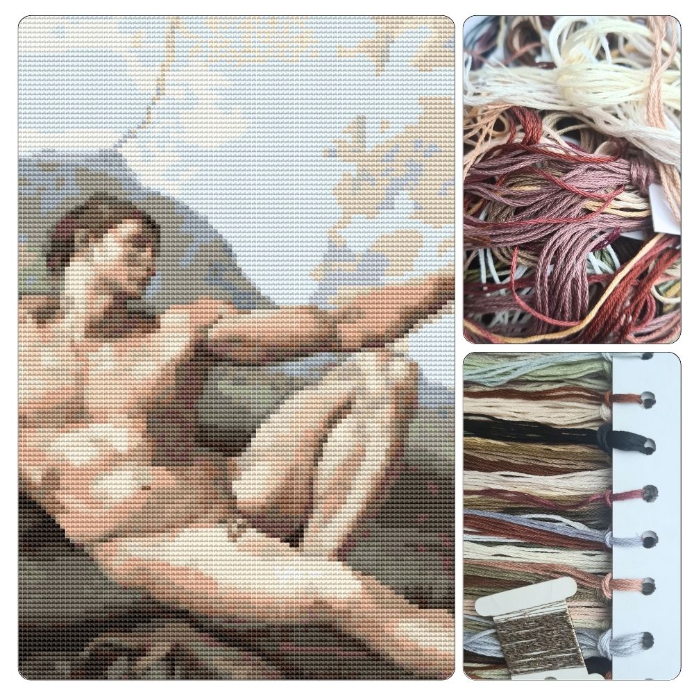 The Creation of Adam Cross Stitch Kit | Michelangelo