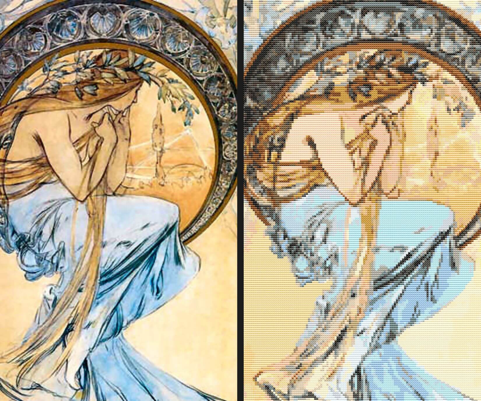 Couple in a Boat Cross Stitch Pattern by J.C. Leyendecker