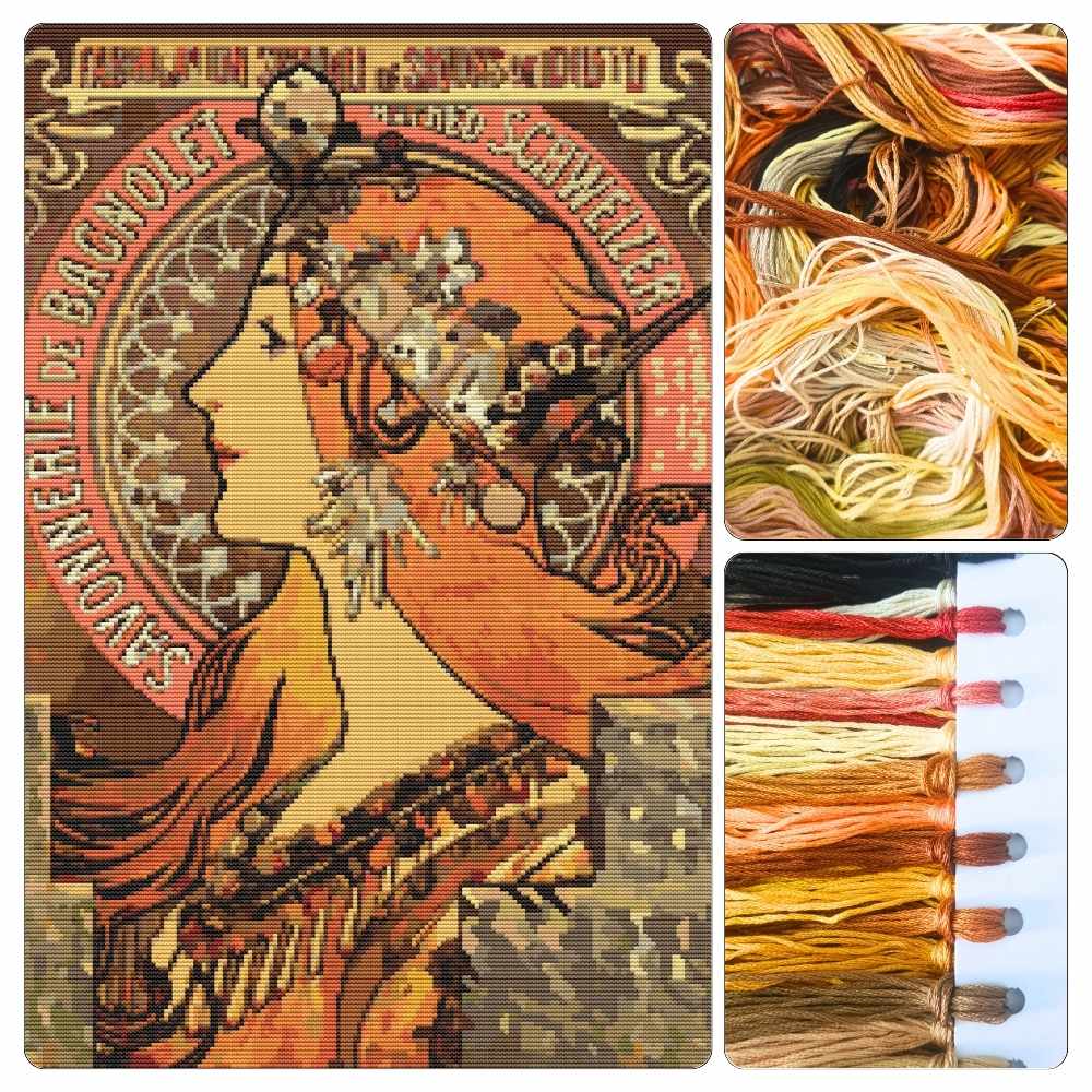 Savonnerie de Bagnolet Cross Stitch Kit - Premium Cross Stitch Kit - Alphonse Mucha