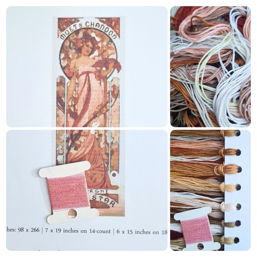 White Star Cross Stitch Kit | Alphonse Mucha