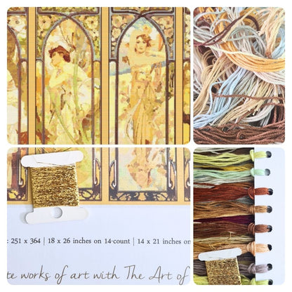 The Times of the Day Cross Stitch Kit | Alphonse Mucha