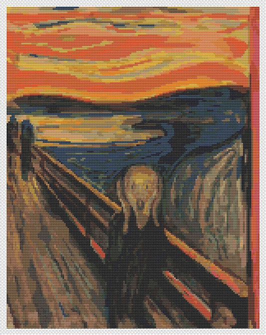 The Scream Cross Stitch Kit - Premium Cross Stitch Kit - Edvard Munch
