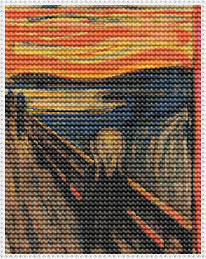 The Scream Cross Stitch Kit - Premium Cross Stitch Kit - Edvard Munch