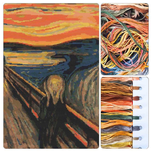 The Scream Cross Stitch Kit - Premium Cross Stitch Kit - Edvard Munch