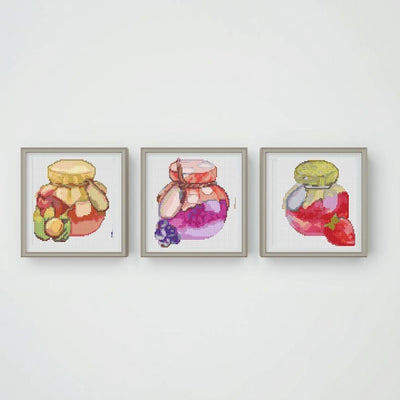 Panel Series featuring Jam Jars Cross Stitch Pattern