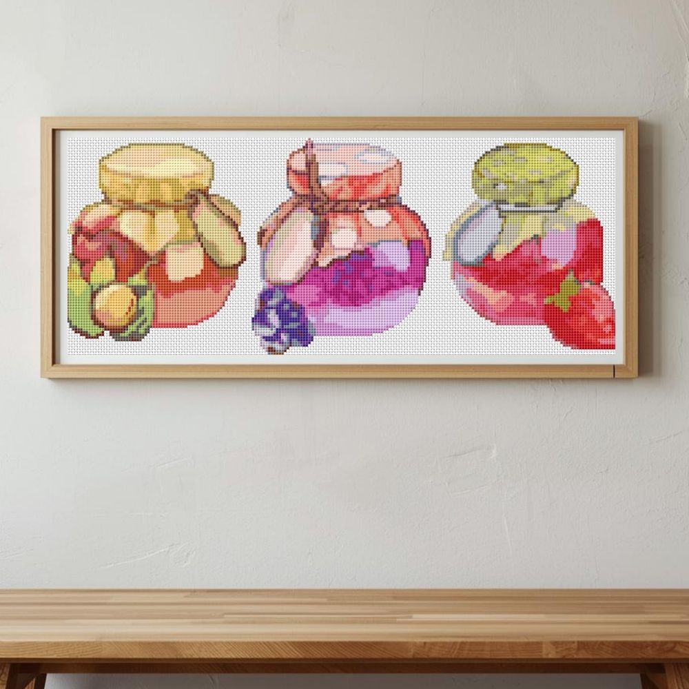 Panel Series featuring Jam Jars Cross Stitch Kit