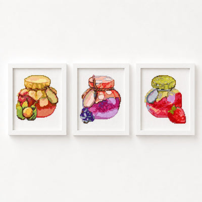 Panel Series featuring Jam Jars Cross Stitch Kit