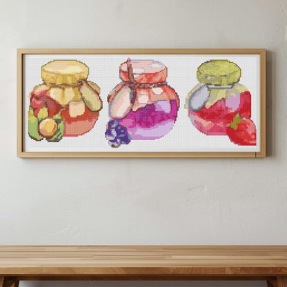 Panel Series featuring Jam Jars Cross Stitch Kit