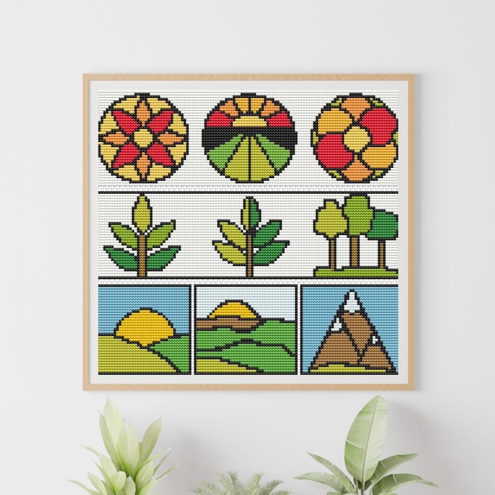 Panel Series featuring Green Earth Cross Stitch Kit