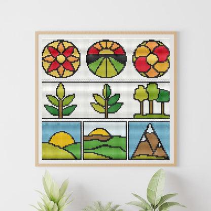 Panel Series featuring Green Earth Cross Stitch Kit