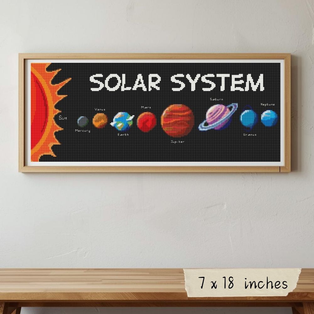 Solar System Cross Stitch Pattern