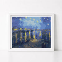 Starry Night over the Rhone Mini Cross Stitch Kit - Mini Cross Stitch Kit - Vincent Van Gogh