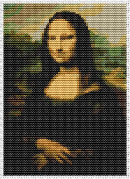 Mona Lisa Mini Counted Cross Stitch Pattern | Leonardo da Vinci