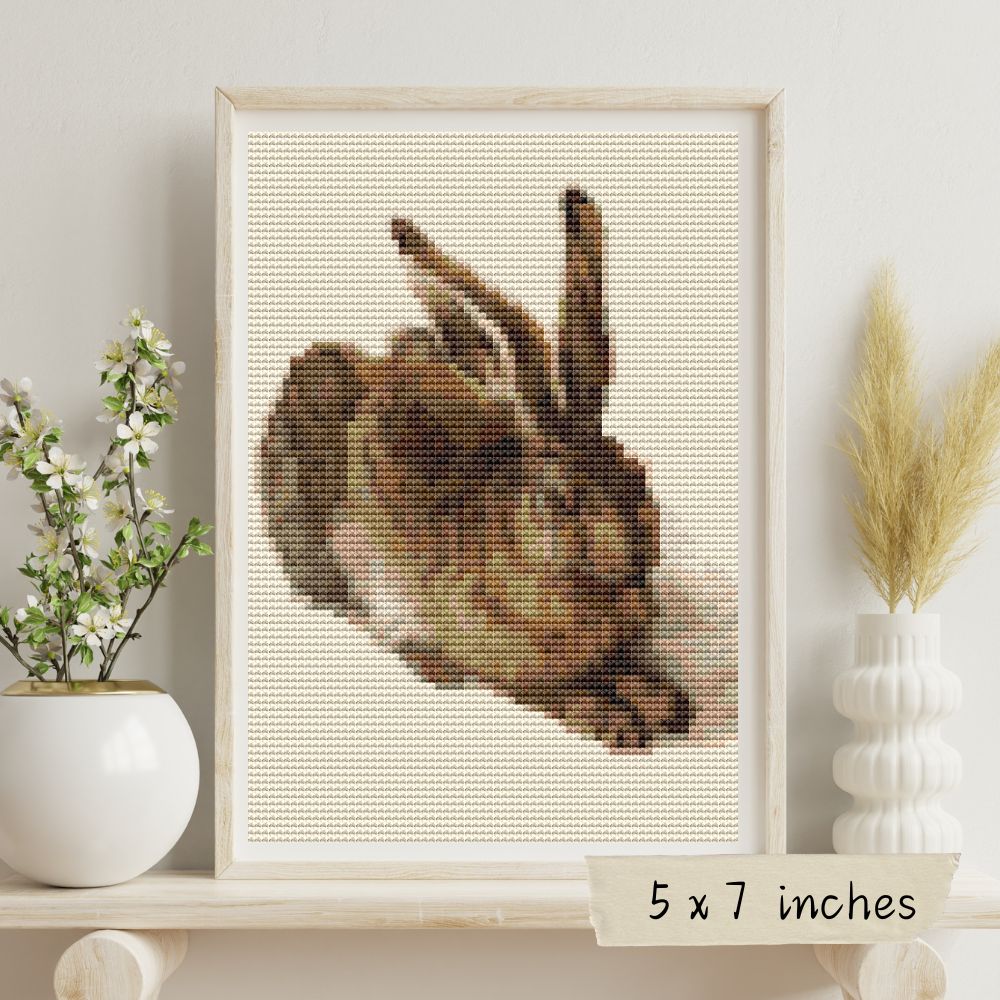 The Young Hare Mini Cross Stitch Pattern | Albrecht Durer