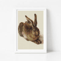 The Young Hare Mini Cross Stitch Kit - Mini Cross Stitch Kit - Albrecht Durer