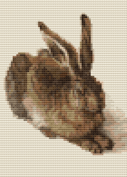 The Young Hare Mini Cross Stitch Pattern by Albrecht Durer