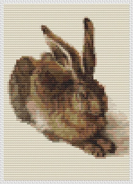 The Young Hare Mini Counted Cross Stitch Pattern | Albrecht Durer