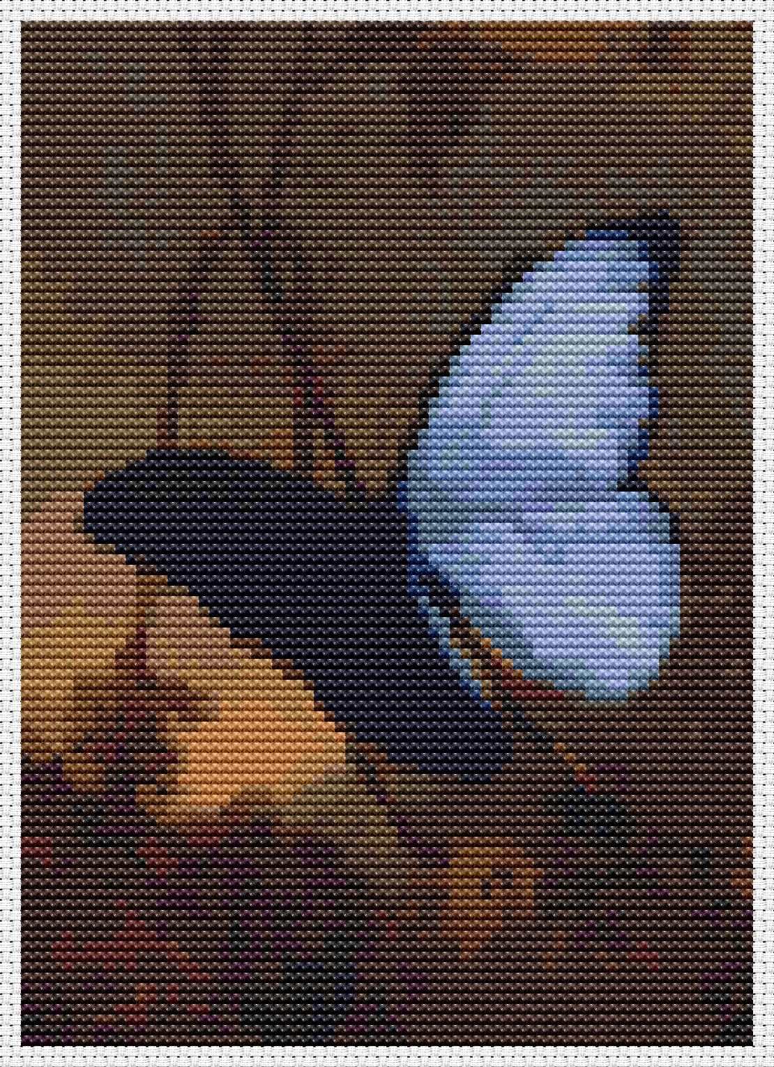 Blue Morpho Butterfly Mini Counted Cross Stitch Kit | Martin Johnson Heade