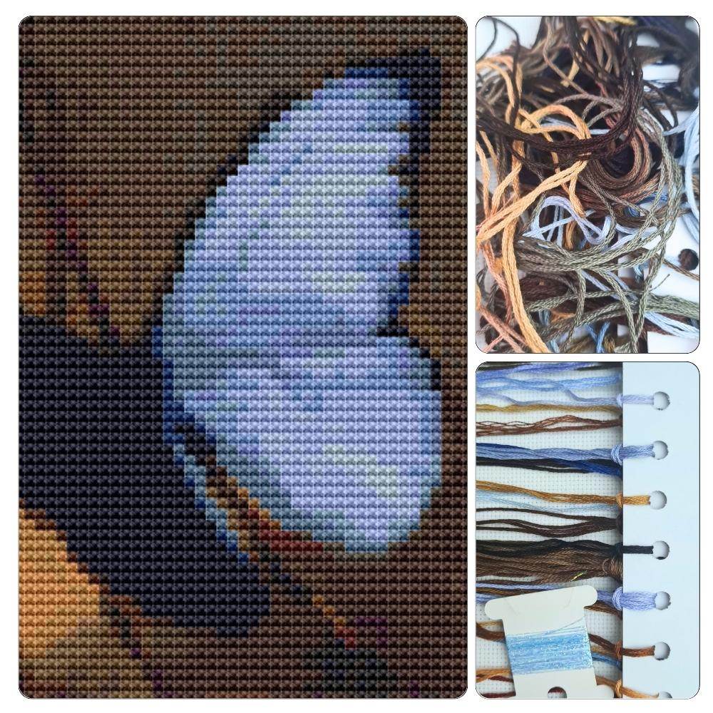Blue Morpho Butterfly Mini Cross Stitch Kit by Martin Johnson Heade