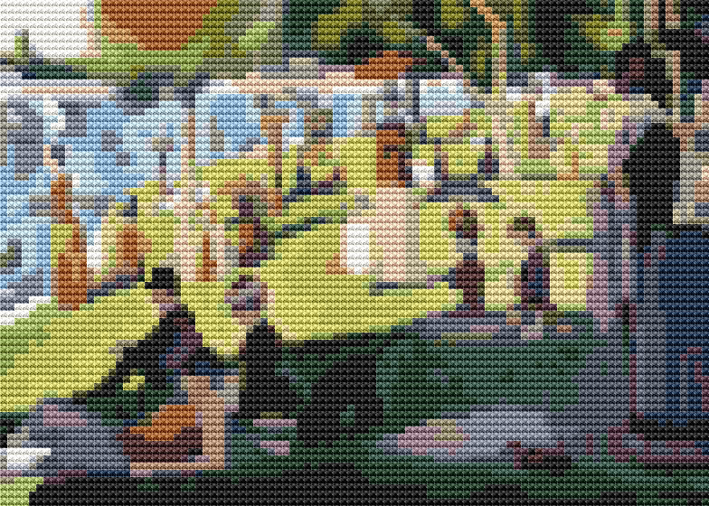 A Sunday Afternoon Mini Cross Stitch Pattern by Georges Seurat