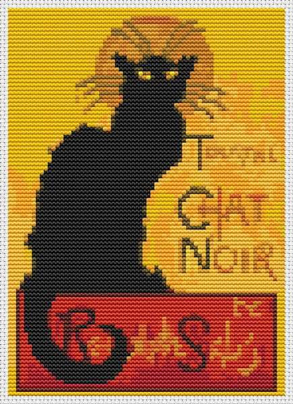 Chat Noir Mini Counted Cross Stitch Pattern | The Art of Stitch