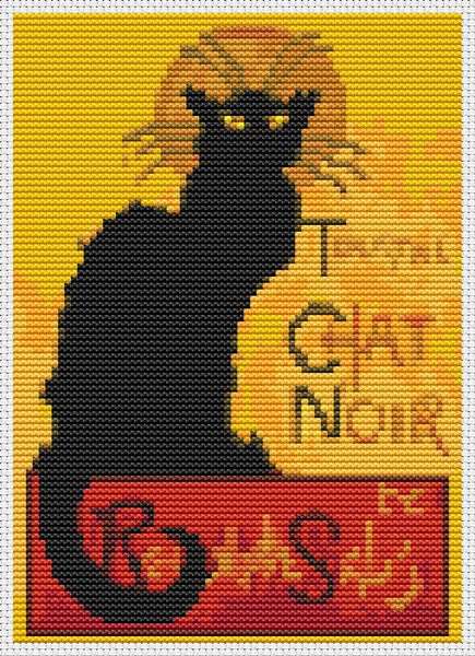 Chat Noir Mini Counted Cross Stitch Kit | The Art of Stitch