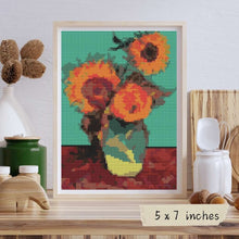 Vase with Three Sunflowers Mini Cross Stitch Kit
