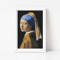 The Girl with the Pearl Earring Mini Cross Stitch Kit - Mini Cross Stitch Kit - Johannes Vermeer