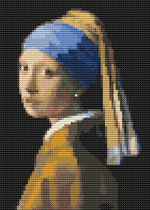 The Girl with the Pearl Earring Mini Cross Stitch Pattern by Johannes Vermeer
