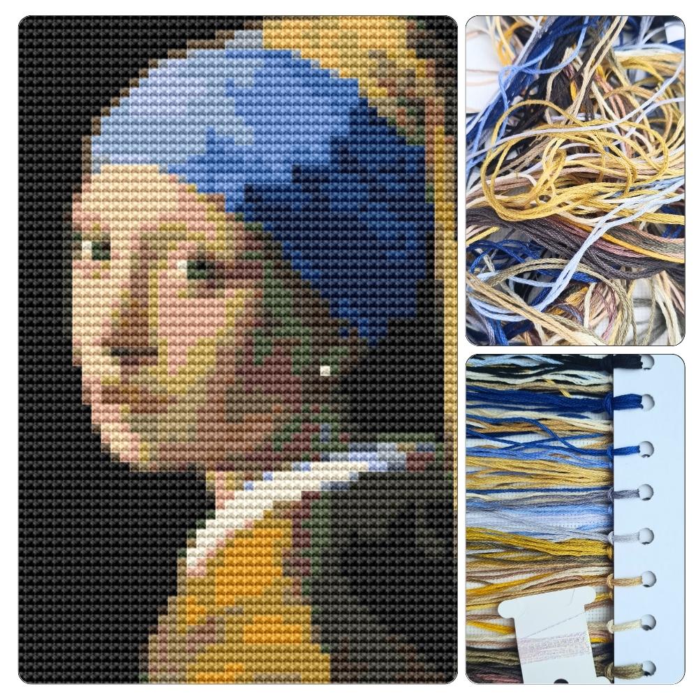 The Girl with the Pearl Earring Mini Cross Stitch Kit | Johannes Vermeer