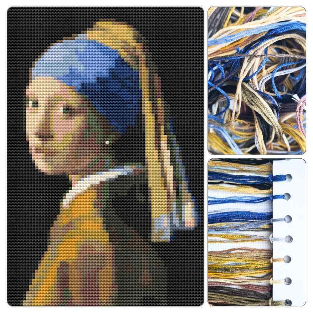 The Girl with the Pearl Earring Mini Cross Stitch Kit