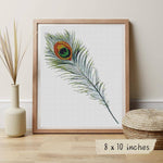 Peacock Feather Mini Cross Stitch Kit