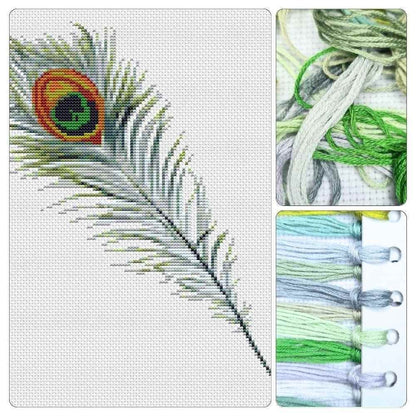 Peacock Feather Mini Cross Stitch Kit