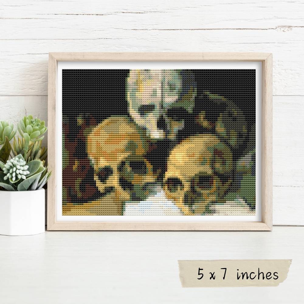 Pyramid of Skulls Mini Cross Stitch Kit