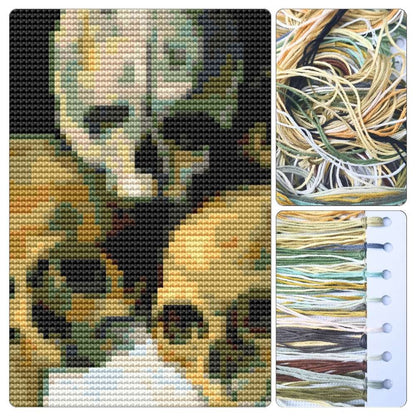 Pyramid of Skulls Mini Cross Stitch Kit