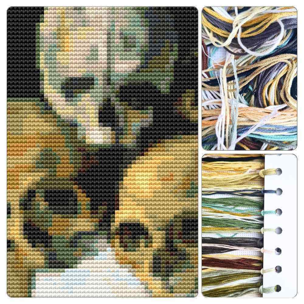 Pyramid of Skulls Mini Cross Stitch Kit