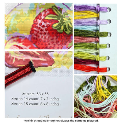 Fresh Strawberries Counted Cross Stitch Kit | The Art of Stitch