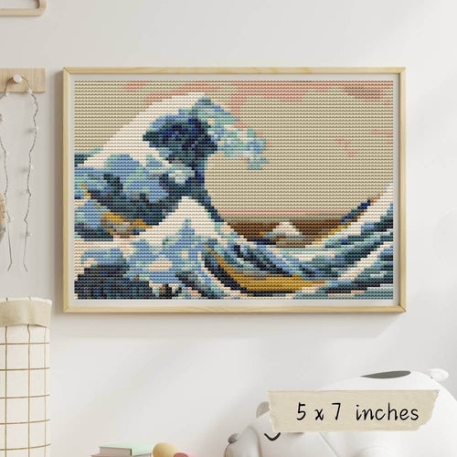 The Great Wave off Kanagawa Mini Cross Stitch Kit