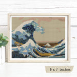 The Great Wave off Kanagawa Mini Cross Stitch Kit