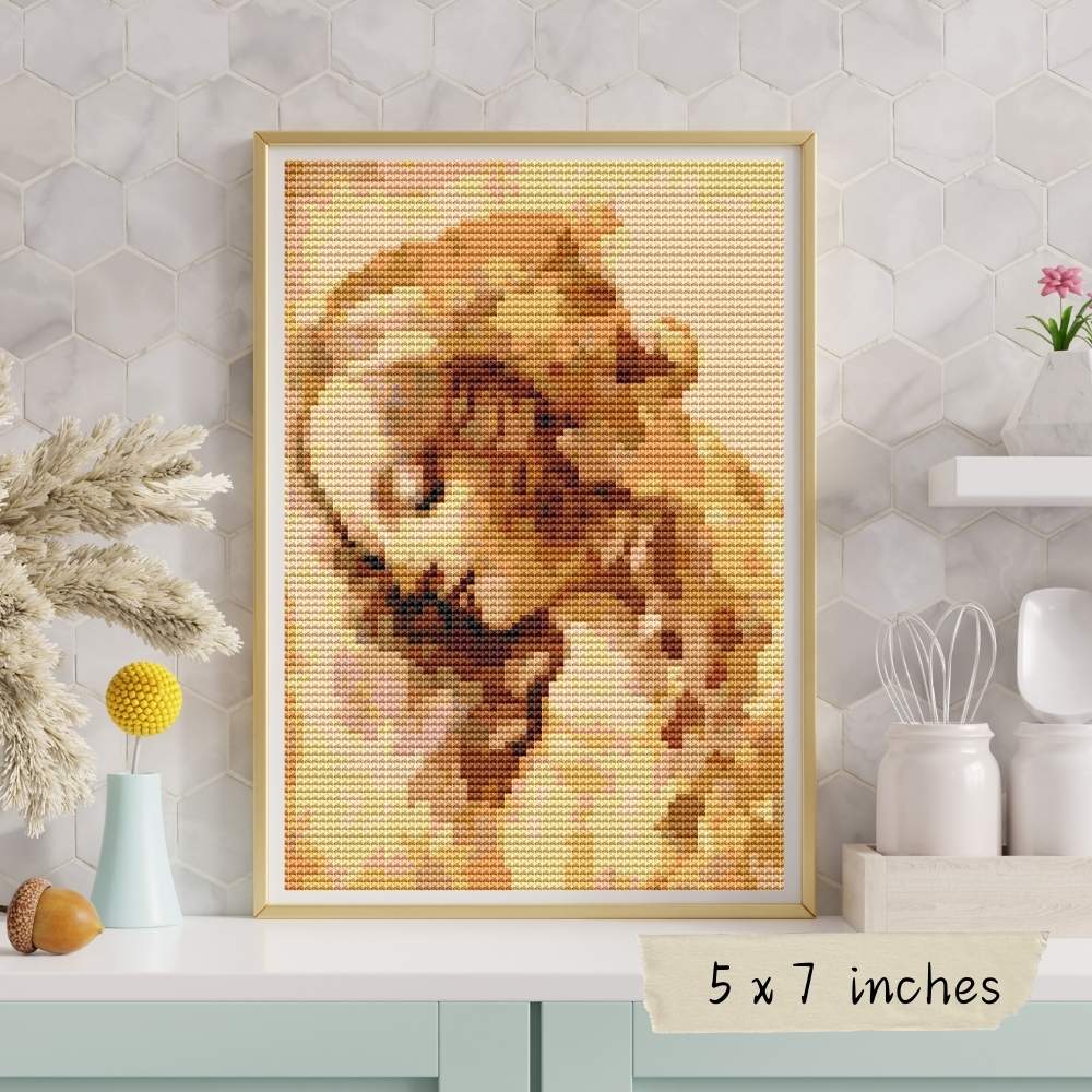 A Woman's Head Mini Cross Stitch Pattern