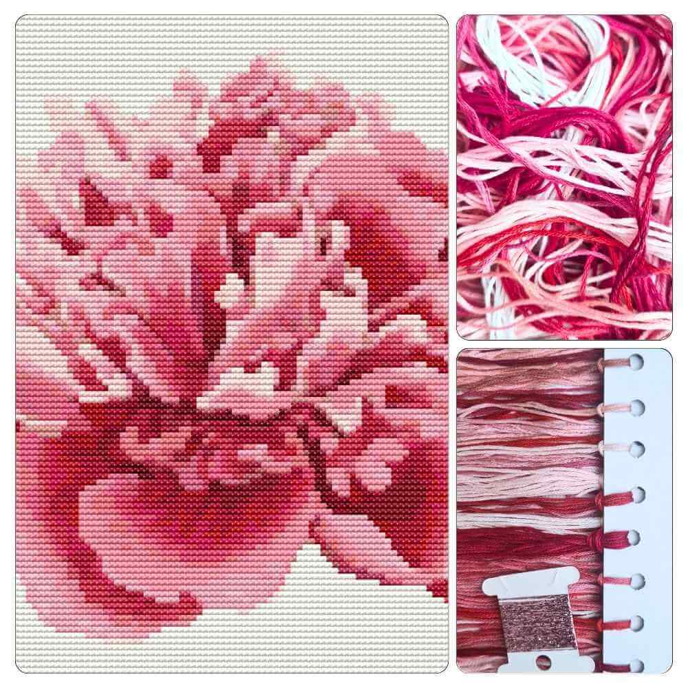 Peony Cross Stitch Kit