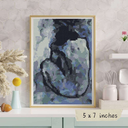 Blue Nude Mini Cross Stitch Kit