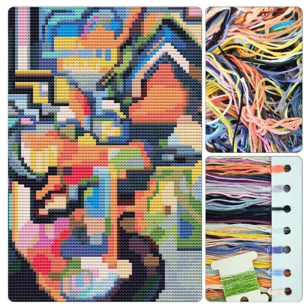 Colored Composition Homage Mini Cross Stitch Kit