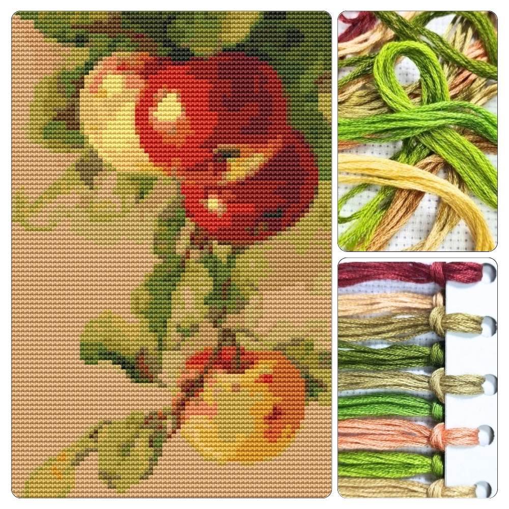 Apples Mini Cross Stitch Kit by Catharina Klein