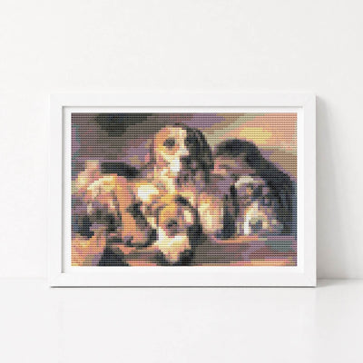 French Hounds Mini Cross Stitch Kit
