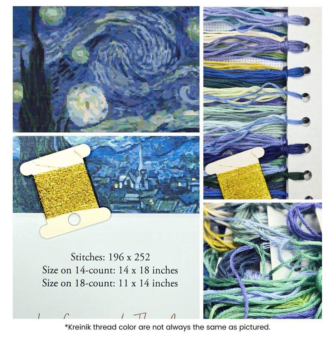 The Starry Night Cross Stitch Kit | Vincent Van Gogh