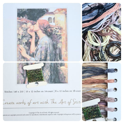 The Soul of the Rose Cross Stitch Kit | John William Waterhouse